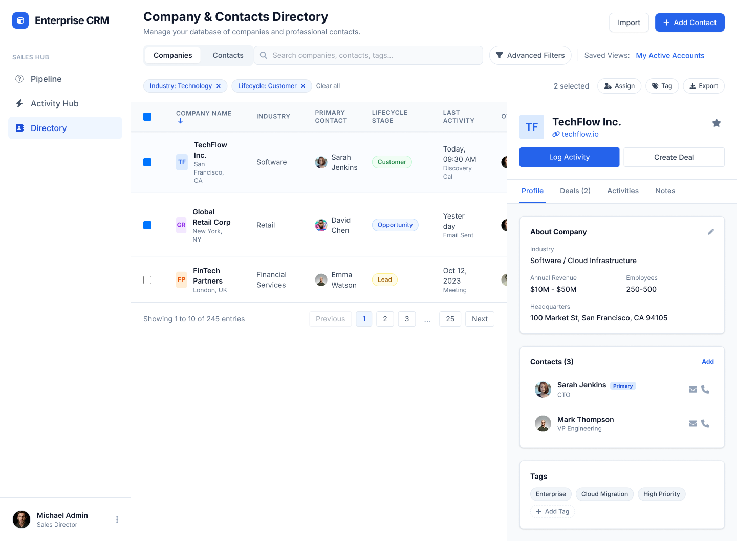 CRM company directory